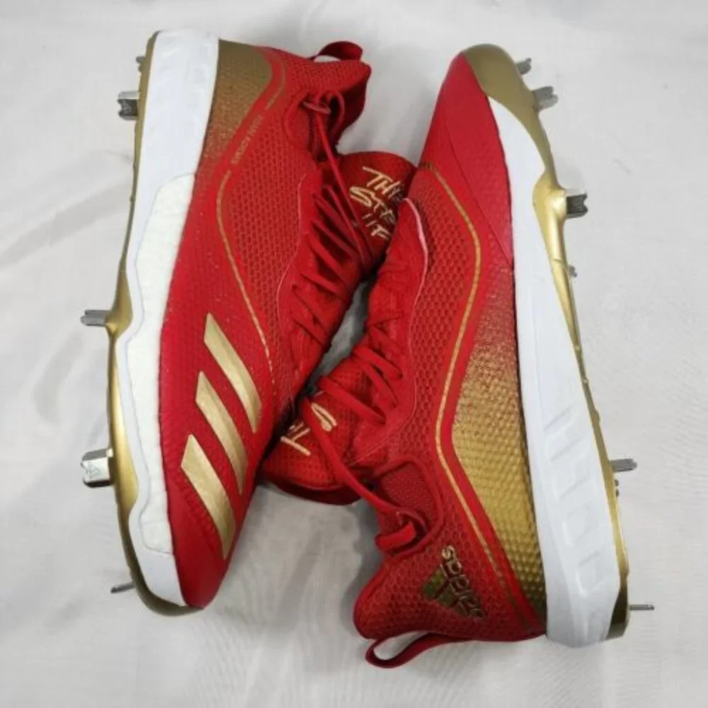 Adidas Icon V Cleats Metal Red Gold Flash G28235 Clean‎ Rare Retro Men's Size 13